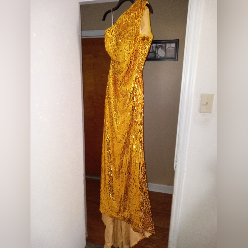 Beautiful Gold gown with small train